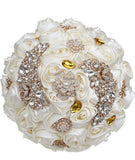 Rhinesone Satin Rose Crystal Brooch Bridal Bouquet Wedding Flowers  *new* Bouquet