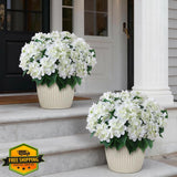 FOTEEWL 16 Bundles Artificial Hydrangea Flowers Outdoor White Silk Hydrangea