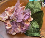 hydrangea velvet flowers green leaves 1 bouquet orchid peach Hydrangea