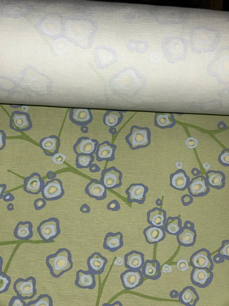 Maine Cottage Branchberry Pattern Multi Color  Cotton Linen Blend. Flowering Plants
