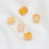 20pcs Natural Yellow Jade Stone Lily of The Valley Flower Pendant Beads DIY Lily
