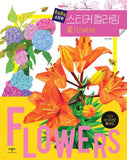 Polygon Flower Sticker Coloring Book Korean Art Activity Ð Lily Hydrangea Tulip Hydrangea