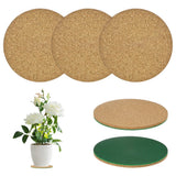 3-Pack 4 Inch Double Layers Cork Plant Coasters for Garden [Green, Wood Tone] Garden Plants