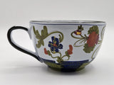 Italian Faenza Garofano Blue Carnation Oversized Jumbo 20oz Cup Bruno Brolli Carnation