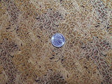 BLANK FABRICS #10006  HONEYSTONE BROWN LEAVES GOLD TRIMMED   BTY Flowering Plants