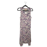 Water Lily Dress Women's Small Lilac Floral Print Rayon Sleeveless Maxi Lily