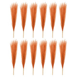 12 Pcs 17 Inch Faux Pampas Grass Artificial Boho Decor Orange Pampas Grass