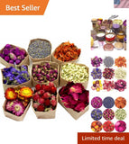 100% Natural Dried Flowers - 9 Varieties for DIY Candle and Bath Bomb Crafts Dried Flower