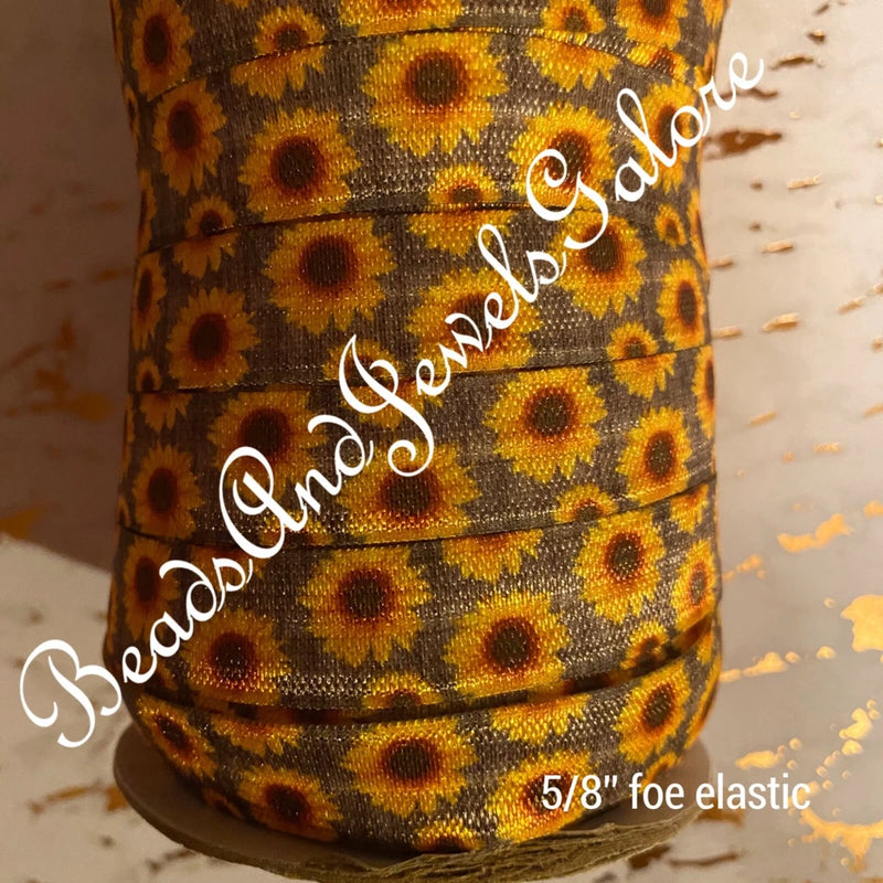 Sunflower foe daisy elastic floral foe flower daisy foe sunflower ribbon hair ti Sunflower