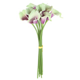 10-Pack Artificial Calla Lily Flowers 14 Inch for Home [Green] Green Plant