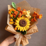 Handmade Crochet Sunflower Bouquet Forever Flowers for Mom, Grandma, Daughter... Sunflower