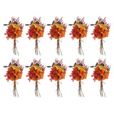 10 Pcs Mini Pampas Grass Dried Flower Bouquet Boho DIY Gift Orange Red Dried Flower