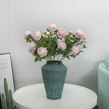 Pink Rose Artificial Decor Peony Wedding Bouquet Silk Home Bridal Flowers Fake Peony