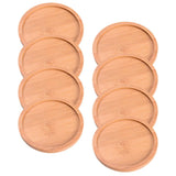 8 Pcs Round Bamboo Flower Pot Saucers Plant Trays for Indoor Outdoor Gardening Garden Plants