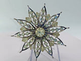 Flower Sunflower Daisy Layered Rhinestone Vintage Silver Pin Brooch D-6162 Sunflower