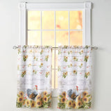 24" Sunflower Farm Tier Pair With Flowers And Roosters Sunflower