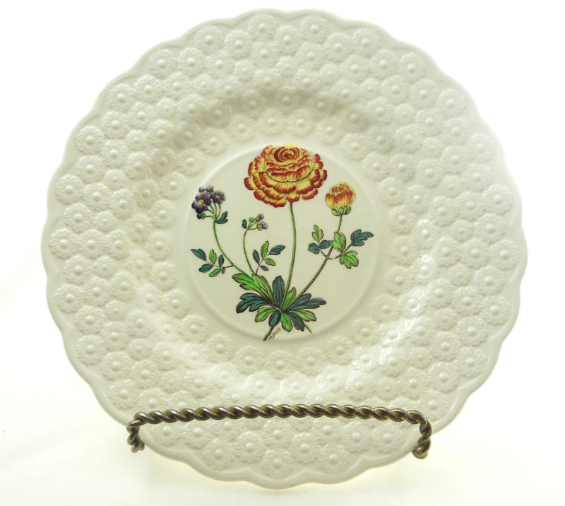 Copeland Spode Fernleigh Ranunculus Luncheon Plate Embossed Flower A Ball 2/2863 Ranunculus