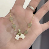 Green Bracelet Pendant Beaded Lily Flower Of The Valley Women Exquisite Vintage Lily