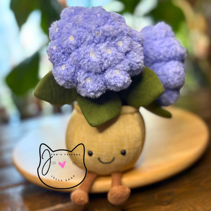 Jellycat AMUSEABLES HYDRANGEA New BNWT Soft Plush Toy Purple Flower Plant Bloom Hydrangea