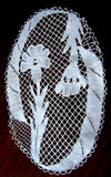 Anique Italian lace Doily Point de Venice handmade carnations flower needlework Carnation