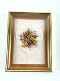 Vtg Dried & Silk Flowers Mini Wall or Stand-Alone Art Picture Frame Handmade Dried Flower