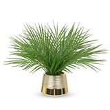 Fake Plants Artificial Palm Leaf Plant in Gold Planter Ð 15ÕÕ Tall Faux Tropi... Green Plant