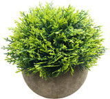 Mini Fake Cypress Cedar Plants for Bathroom Home Office Desk Decor, Green Green Plant