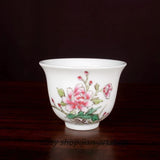 2.5" China Famille Rose Porcelain Hand Painting 70ML Pretty Peony Flower Cup Peony