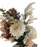 Artificial Floral Arrangement Beige Hydrangea & Cream Mum Bouquet Hand Tied Hydrangea