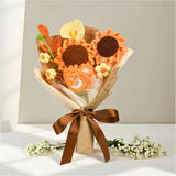 Handmade Crochet Bouquet with Sunflower Lily of the Valley Calla Lily Carnation Carnation