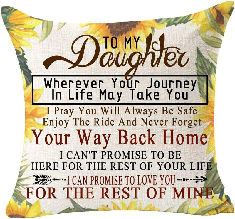 to My Daughter Sunflower Never Forget Your Way Back Home Quote Lemon Yellow Sunflower