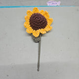 Knitted Crochet Sunflower Flower, Handwoven Flower Girl Gift Sunflower
