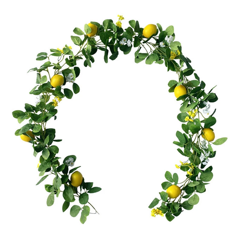 Lemon Rattan Lemon Garland 1 Pcs Fake Plant For Wedding Party Decorations Green Plant