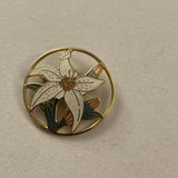 Vintage Cloisonne Lily Flower Pin H13 Lily