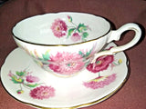 Spencer Stevenson English Bone ChinaTeacup & Saucer Carnation Pattern Carnation