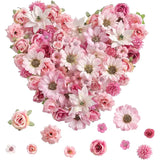 50pcs Mini Artificial Daisy Peony Flower Heads Fake Flowers Ornament Desk Decor Peony