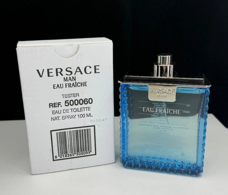 Versace Man Eau Fraiche Eau De Toilette Spray 3.4 oz Demo Packaging *No Cap EDT