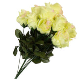 22" Colorful Spring Green Poly Silk Rose Floral Bush Green Plant