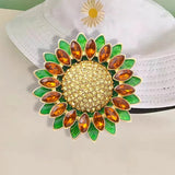 Vintage Luxury Sunflower Women Brooch High-end Rhinestone Flower Pin Accessories Sunflower