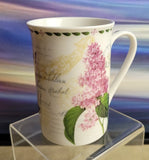 KENT POTTERY Mug, Pink Hydrangea (?) Flowers and Butterflies - Beautiful Hydrangea