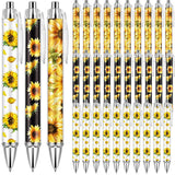 30 Pcs Sunflower Ballpoint Pens Bulk Retractable Yellow Flower Floral Pens Cr... Sunflower