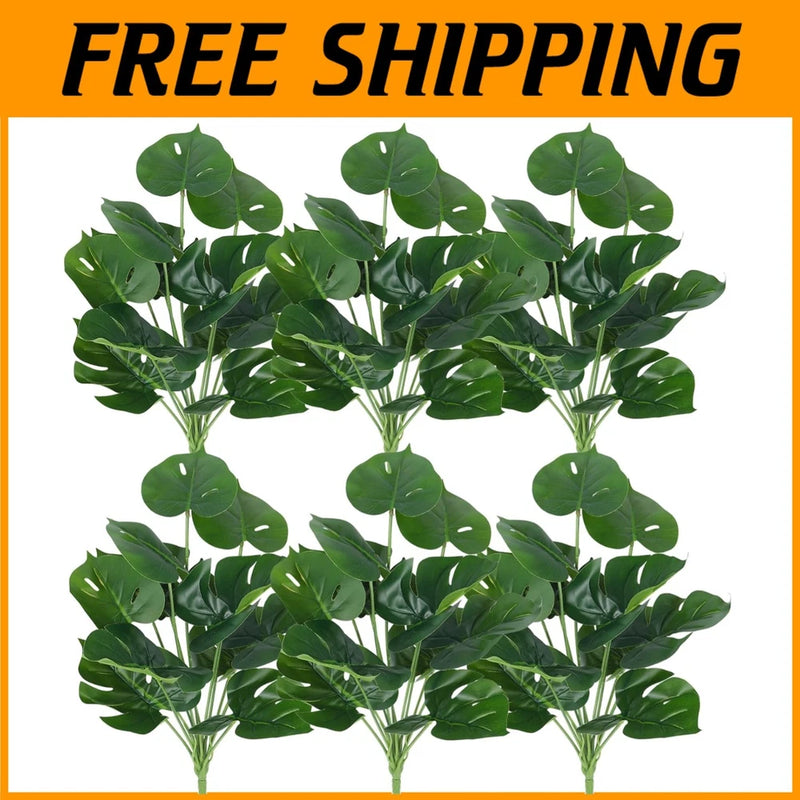 Lifelike Artificial Palm Leaves Green Plant