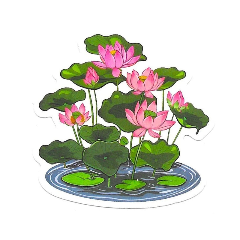 Vinyl Sticker Die Cut Lotus Water Lily Decal Flower Pond Journal Scrapbook Cute Lily