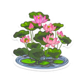 Vinyl Sticker Die Cut Lotus Water Lily Decal Flower Pond Journal Scrapbook Cute Lily