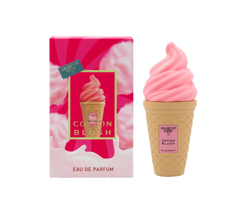 ARABIYAT Cotton Blush Eau de Parfum spray, pink cone bottle with matching box