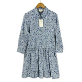 New! TUCKERNUCK Shirt Dress Hayes Blue Hydrangeas Button Front Large U996 Hydrangea