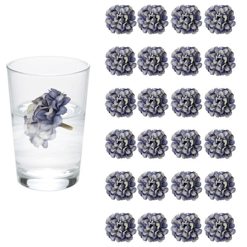 24Pcs Floating Flowers for Centerpieces Wedding, Blue Purple Hydrangea Hydrangea