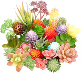 32 Pieces Mini Artificial Succulents Unpotted Realistic Artificial Fake Plants C Green Plant