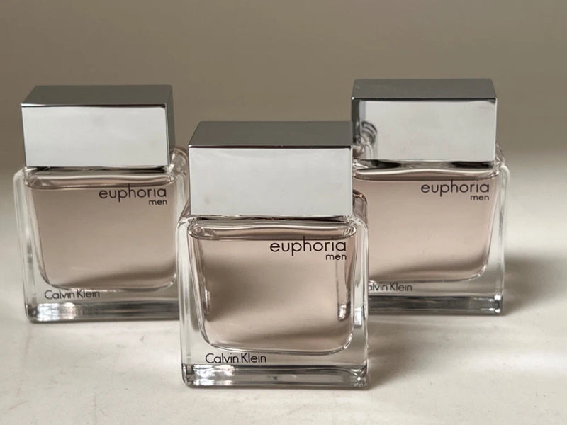3 x Calvin Klein Euphoria Men EDT  0.5 oz / 15 ml NIB (PACK OF 3) EDT