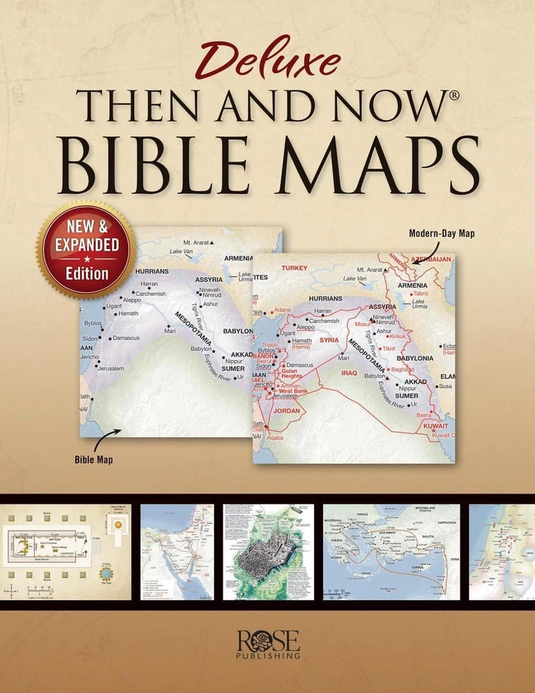 Deluxe Then and Now Bible Maps book with new and expanded edition, open map pages